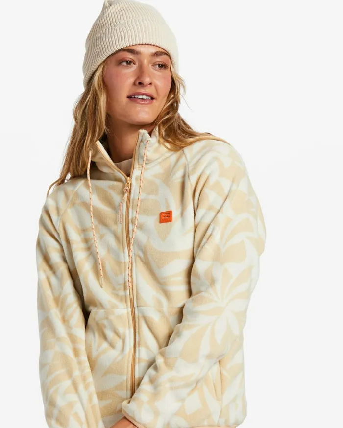 Boundary ZipUp Mock Neck Fleece Oat Women Billabong Sweatshirts and Fleece