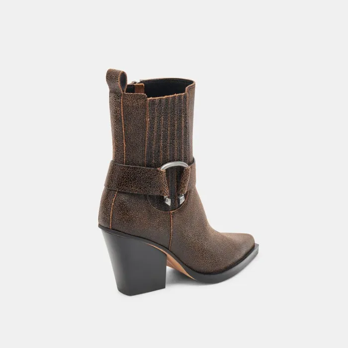 Bounty Boots Espresso Distressed Leather Women Dolce Vita Boots and Booties