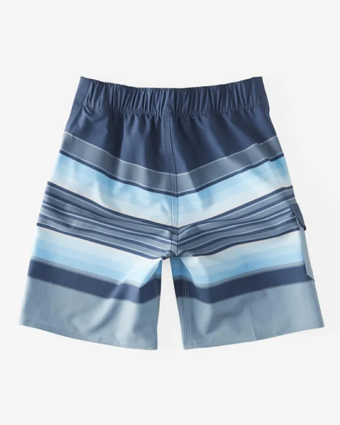 Boy039s 27 All Day Stripe Pro Performance 13034 Boardshorts Blue Haze MenKids Billabong Side Pockets
