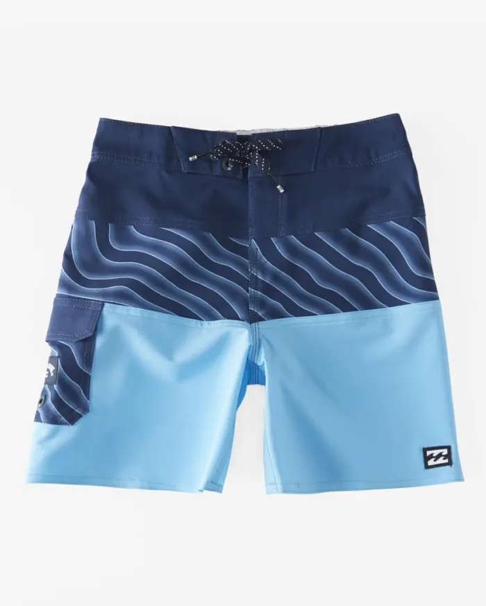 Boy039s 27 Tribong Pro Boardshorts 13034 Coastal Blue MenKids Billabong Side Pockets
