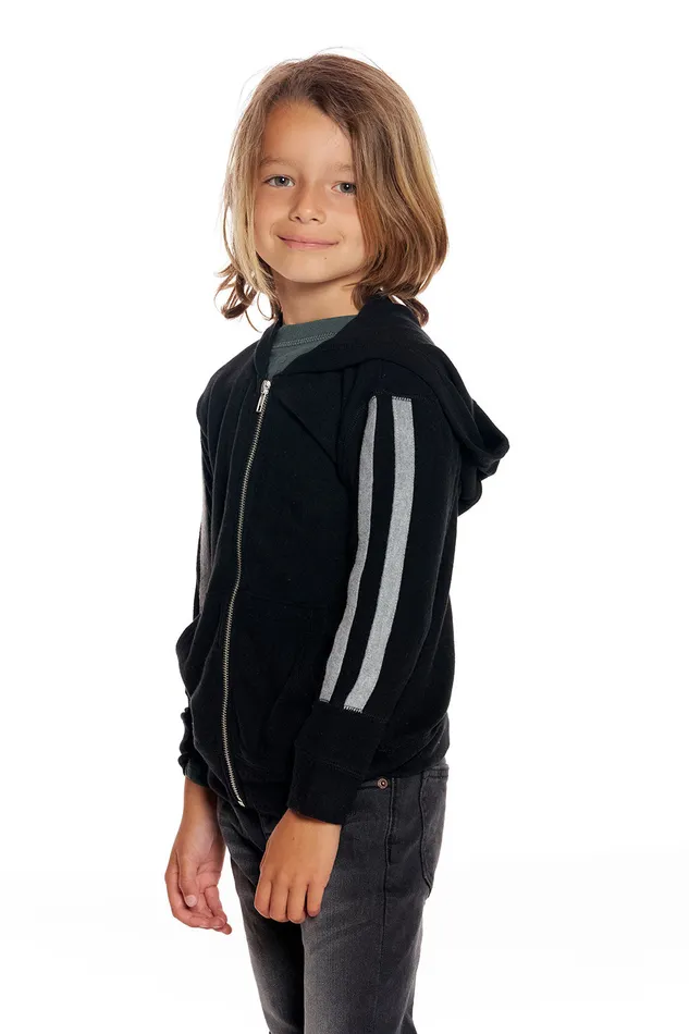 Boys Chaser Brand rPET Bliss Knit Blocked Extended Cuff Long Sleeve Zip Up Hoodie Tops Boys Chaser Brand rPET Bliss Knit Blocked Extended Cuff Long Sleeve Zip Up Hoodie Tops
