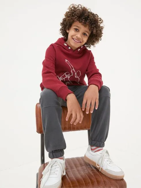 Boys Fatface Sweatshirts and Hoodies Red Skate Popover Hoodie Boys Fatface Sweatshirts and Hoodies Red Skate Popover Hoodie