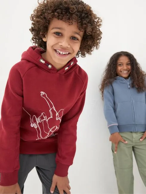Boys Fatface Sweatshirts and Hoodies Red Skate Popover Hoodie Boys Fatface Sweatshirts and Hoodies Red Skate Popover Hoodie