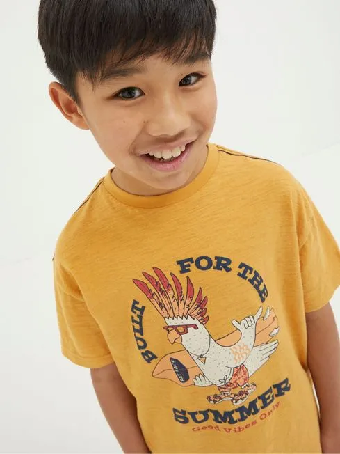 Boys Fatface TShirts and Polos Yellow Built For Summer Jersey TShirt Boys Fatface TShirts and Polos Yellow Built For Summer Jersey TShirt