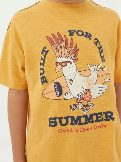 Boys Fatface TShirts and Polos Yellow Built For Summer Jersey TShirt Boys Fatface TShirts and Polos Yellow Built For Summer Jersey TShirt