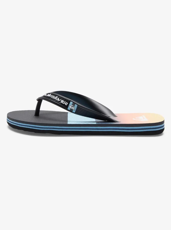 Boys Quiksilver Sandals Boy039s 816 Molokai Panel FlipFlops Blackorangegrey