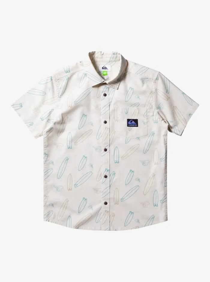 Boys Quiksilver Shirts Where Is My Board Short Sleeve Shirt Birch Wheres My Board