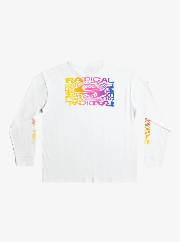 Boys Quiksilver Tees Boy039s 816 Radical Flag Long Sleeve TShirt White Boys Quiksilver Tees Boy039s 816 Radical Flag Long Sleeve TShirt White