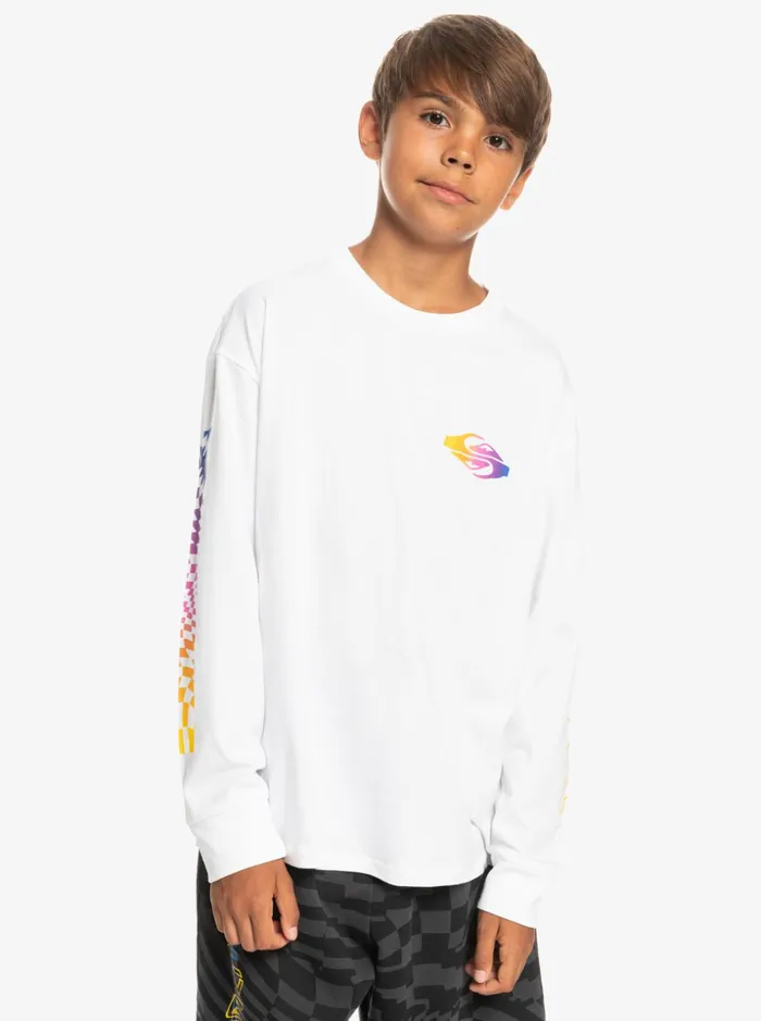 Boys Quiksilver Tees Boy039s 816 Radical Flag Long Sleeve TShirt White Boys Quiksilver Tees Boy039s 816 Radical Flag Long Sleeve TShirt White