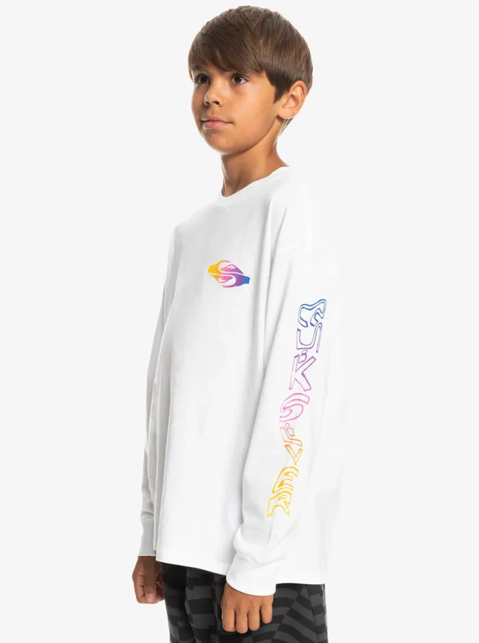 Boys Quiksilver Tees Boy039s 816 Radical Flag Long Sleeve TShirt White Boys Quiksilver Tees Boy039s 816 Radical Flag Long Sleeve TShirt White