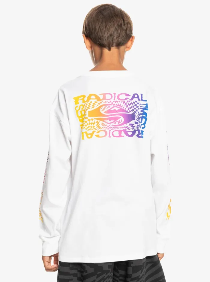 Boys Quiksilver Tees Boy039s 816 Radical Flag Long Sleeve TShirt White Boys Quiksilver Tees Boy039s 816 Radical Flag Long Sleeve TShirt White