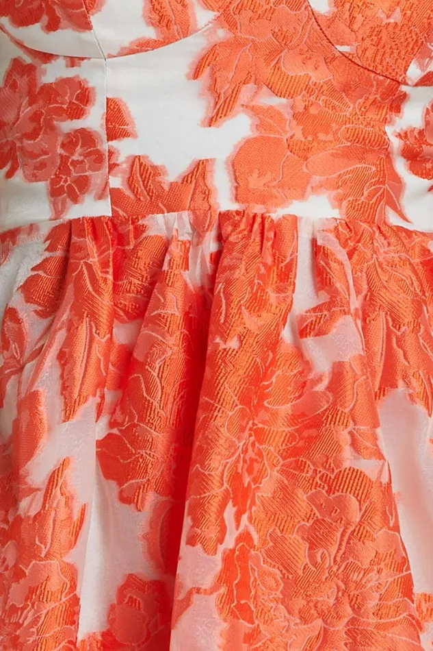 Brailey Midi Dress 8211 Aline Corset Detail Dress In Orange Women Showpo Curve Clothes