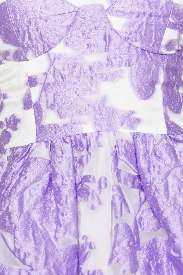 Brailey Mini Dress 8211 Sweetheart Bustier Dress In Purple Jacquard Women Showpo Curve Clothes