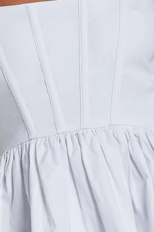 Brianda Mini Dress 8211 Corset Bodice Bubble Hem Dress In White Women Showpo Curve Clothes