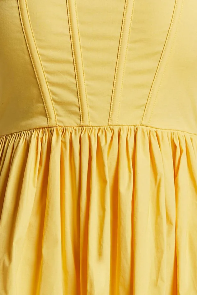 Brianda Mini Dress 8211 Corset Bodice Bubble Hem Dress In Yellow Women Showpo Dresses