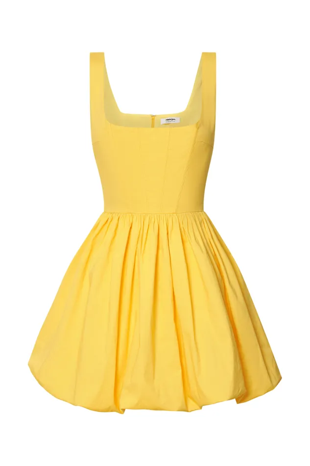 Brianda Mini Dress 8211 Corset Bodice Bubble Hem Dress In Yellow Women Showpo Dresses