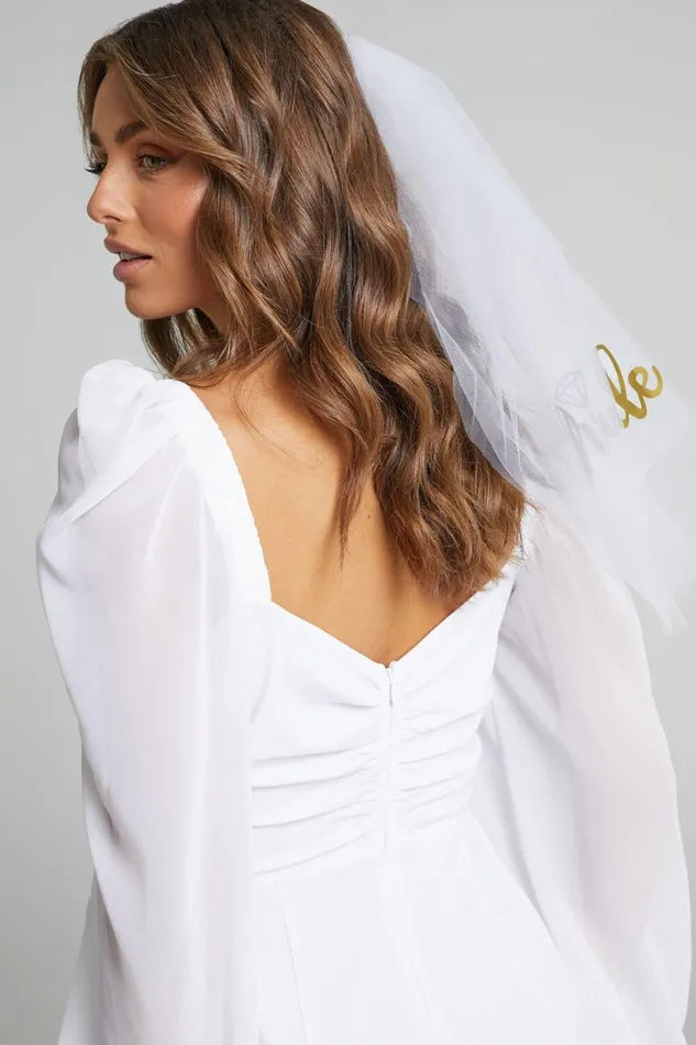 Bride To Be Veil In White Women Showpo Hair