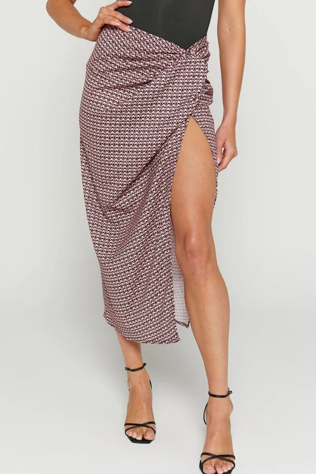 Brunita Midi Skirt 8211 Twist Front Skirt In Pink Wave Women Showpo Skirts Brunita Midi Skirt 8211 Twist Front Skirt In Pink Wave Women Showpo Skirts
