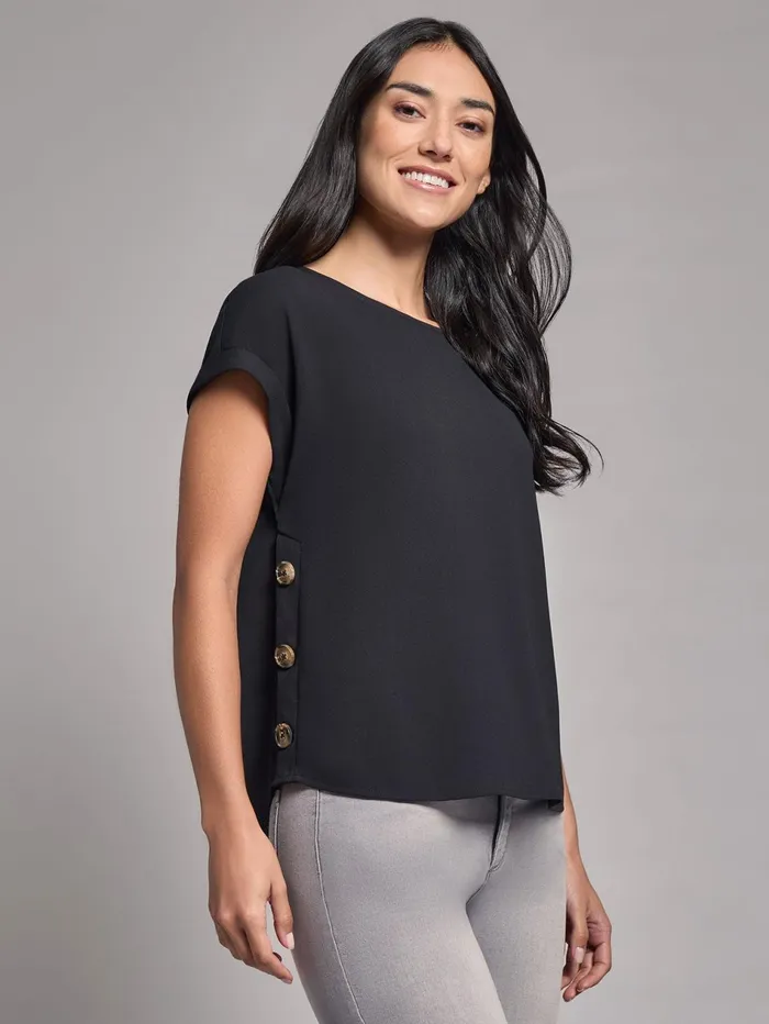 Button Detail Blouse Jasper Crepe Women Jones New York Tops and Blouses Button Detail Blouse Jasper Crepe Women Jones New York Tops and Blouses