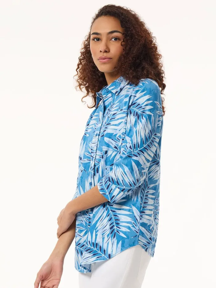 Button Front Tropical Shirt Printed Linen Women Jones New York Tops and Blouses Button Front Tropical Shirt Printed Linen Women Jones New York Tops and Blouses