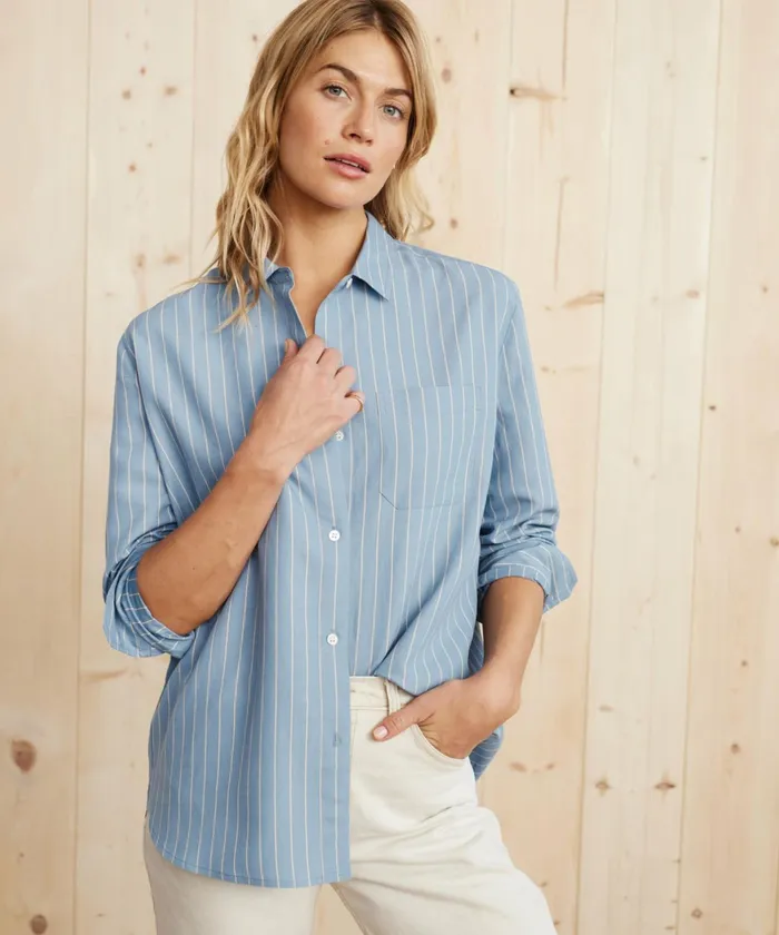 ButtonUps Women Jenni Kayne Boyfriend Shirt Blue Stripe