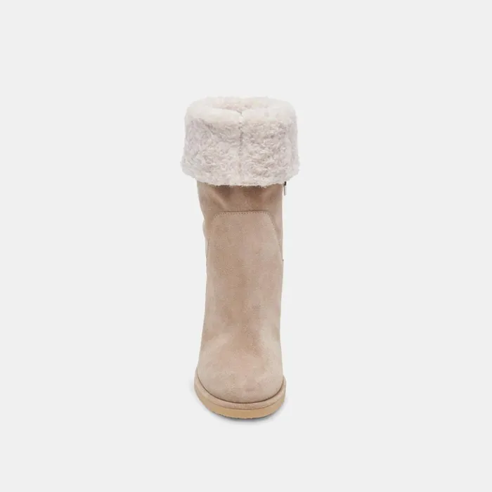 Caddie Plush Boots Almond Suede Women Dolce Vita Boots and Booties