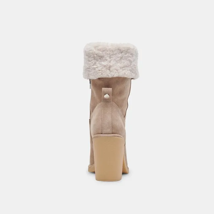 Caddie Plush Boots Almond Suede Women Dolce Vita Boots and Booties
