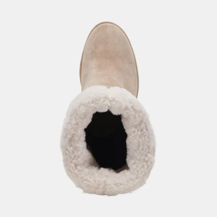 Caddie Plush Boots Almond Suede Women Dolce Vita Boots and Booties