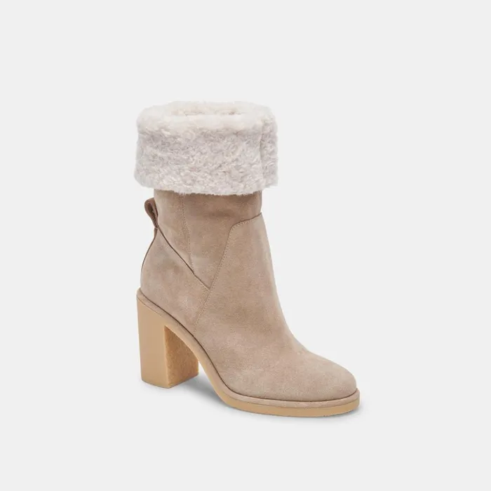 Caddie Plush Boots Almond Suede Women Dolce Vita Boots and Booties