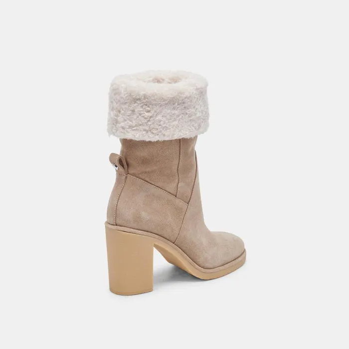 Caddie Plush Boots Almond Suede Women Dolce Vita Boots and Booties