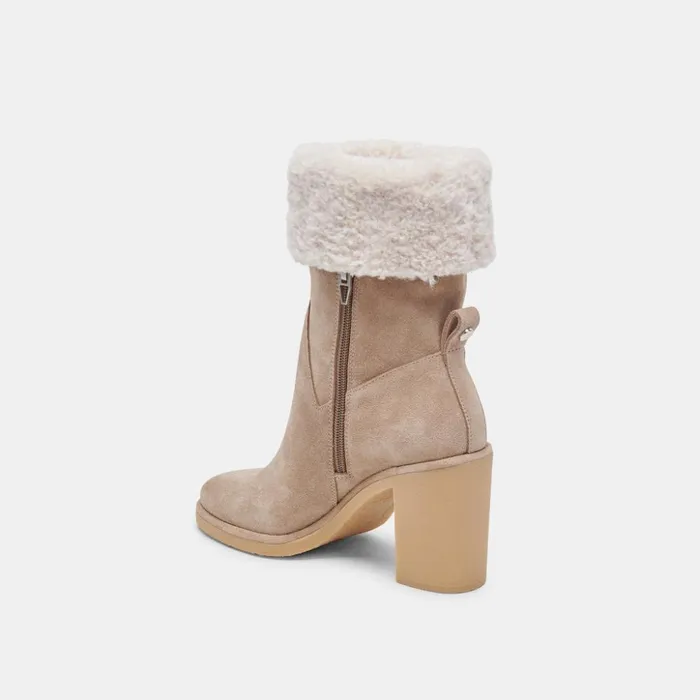 Caddie Plush Boots Almond Suede Women Dolce Vita Boots and Booties