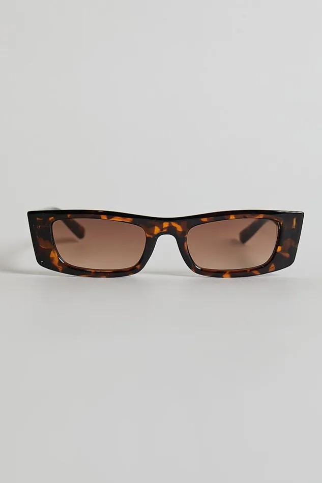 Cady Sunglasses 8211 Thin Rectangle Sunglasses In Tort Women Showpo Sunglasses