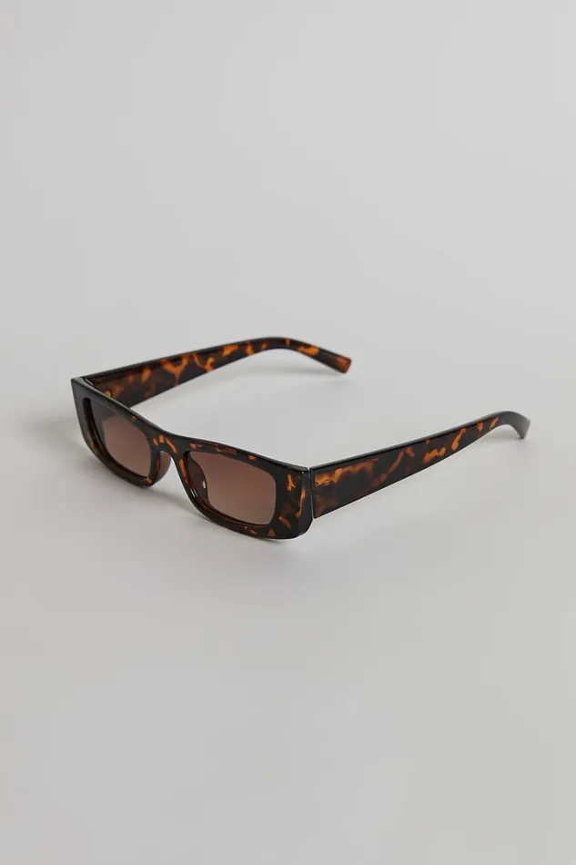 Cady Sunglasses 8211 Thin Rectangle Sunglasses In Tort Women Showpo Sunglasses