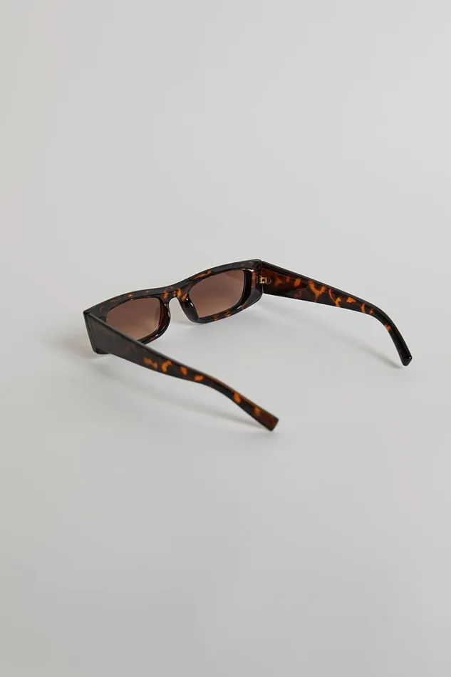 Cady Sunglasses 8211 Thin Rectangle Sunglasses In Tort Women Showpo Sunglasses