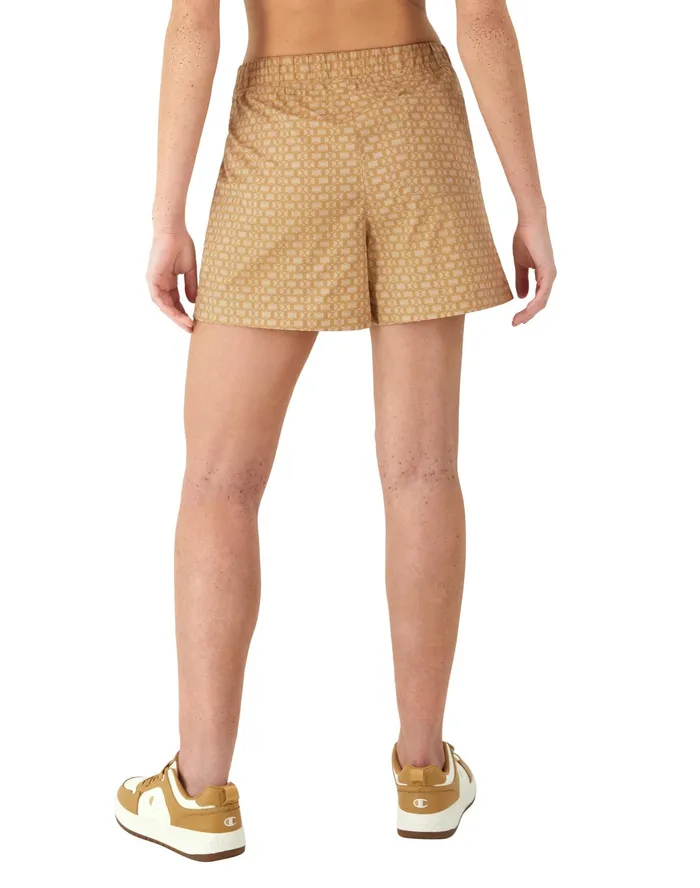 Campus Shorts All Over C Logo Print 4034 C Interlock Tantalizing Tan Women Champion Shorts