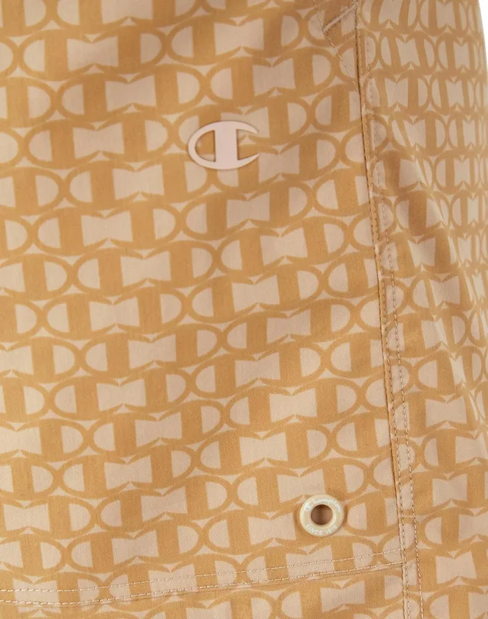 Campus Shorts All Over C Logo Print 4034 C Interlock Tantalizing Tan Women Champion Shorts