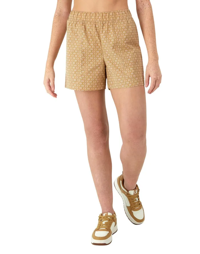 Campus Shorts All Over C Logo Print 4034 C Interlock Tantalizing Tan Women Champion Shorts