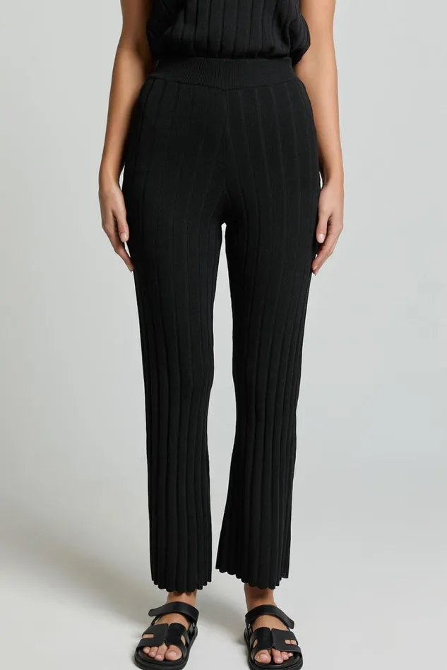 Candice Pants 8211 Knitted High Waist Pants In Black Women Showpo Pants