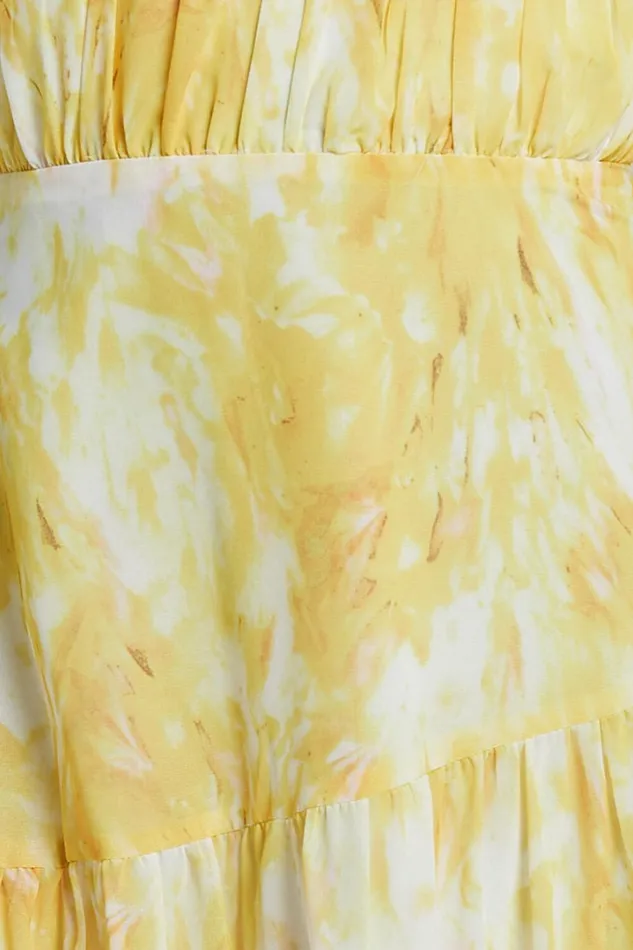 Cardelyn Midi Dress 8211 Strapless Tiered Dress In Yellow Floral Women Showpo Dresses