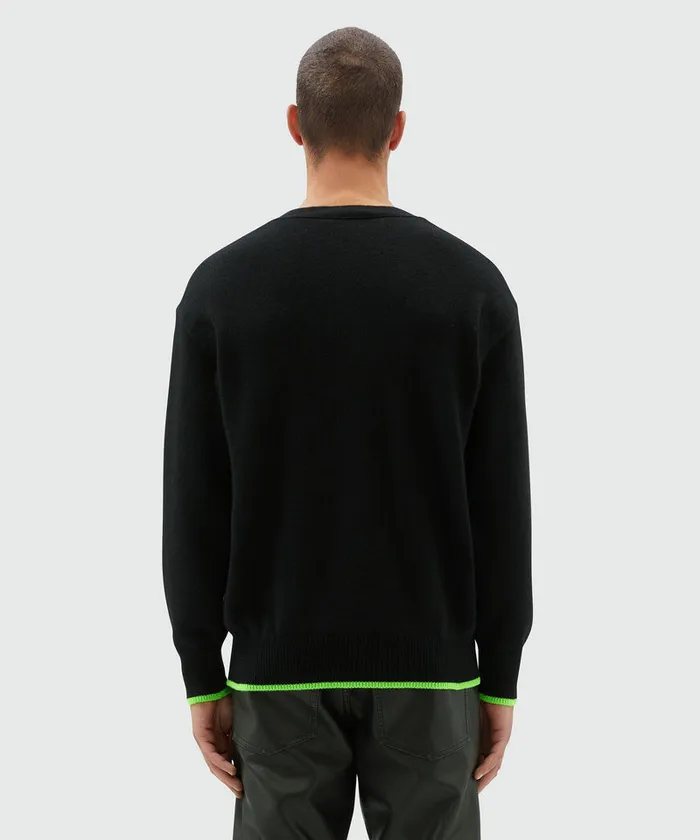 Cardigan In Virgin Wool And Cashmere Men MSGM Knitwear