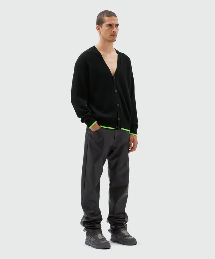 Cardigan In Virgin Wool And Cashmere Men MSGM Knitwear