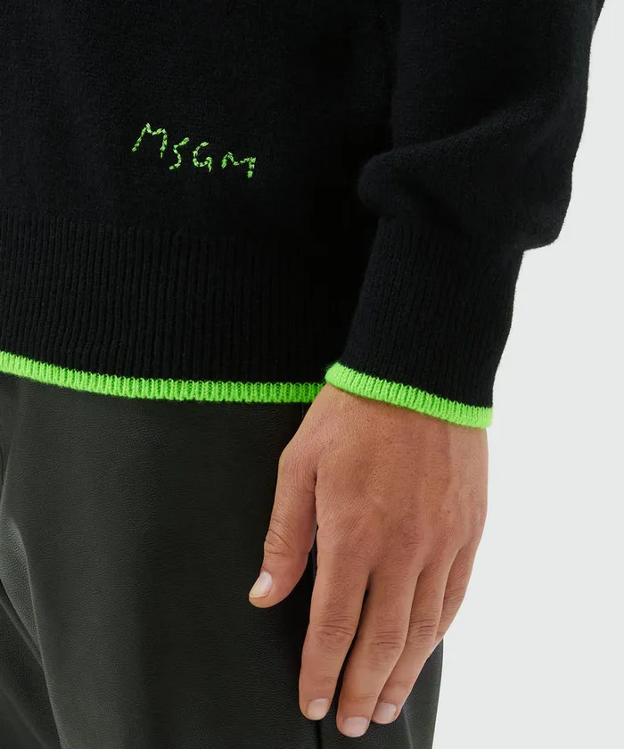 Cardigan In Virgin Wool And Cashmere Men MSGM Knitwear