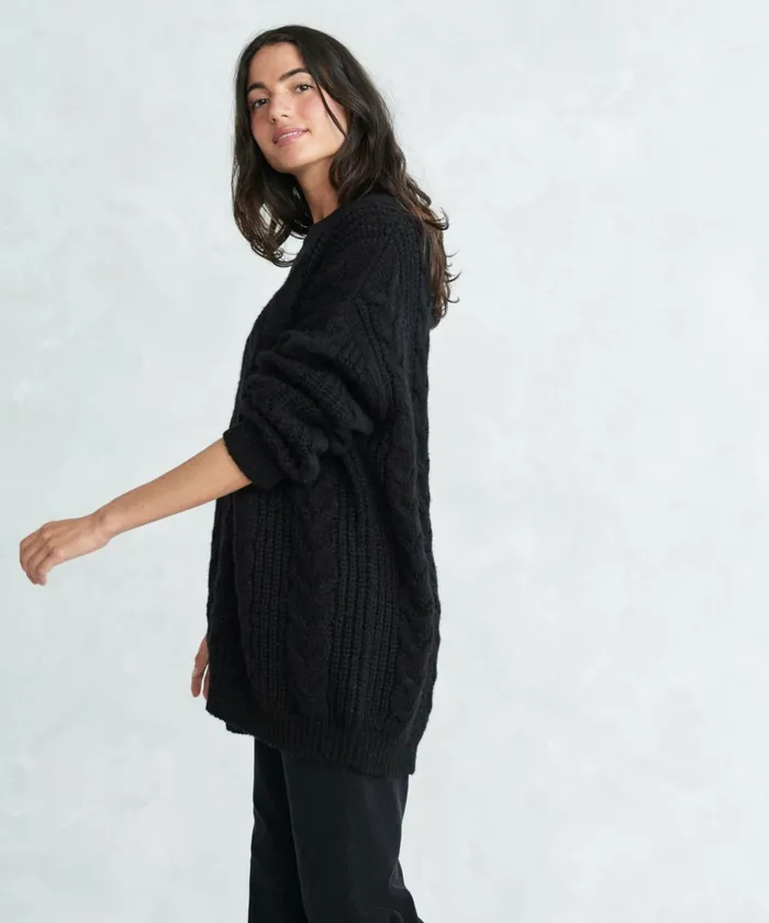 Cardigans Women Jenni Kayne Cable Cocoon Cardigan Black