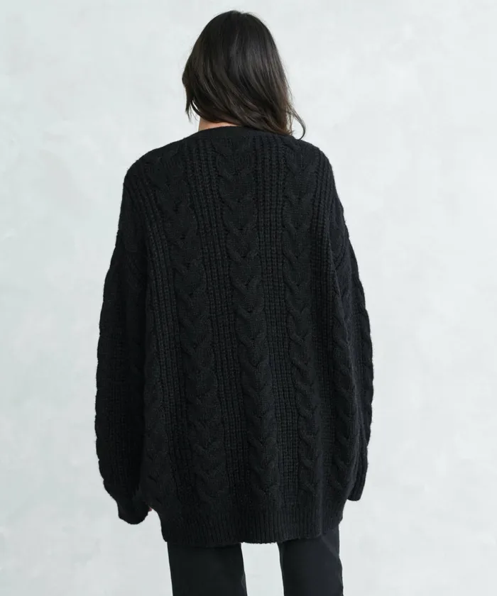 Cardigans Women Jenni Kayne Cable Cocoon Cardigan Black