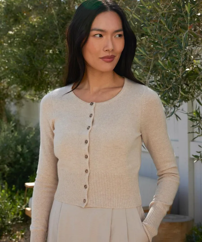 Cardigans Women Jenni Kayne Cashmere Finley Cardigan Oatmeal