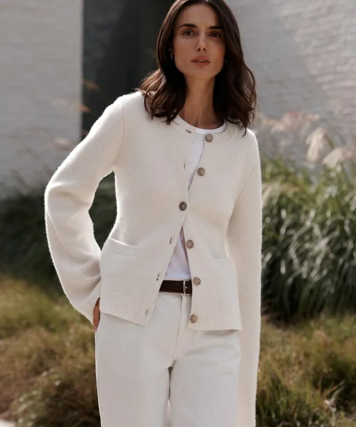 Cardigans Women Jenni Kayne Cooper Cardigan Warm Ivory Warm Ivory