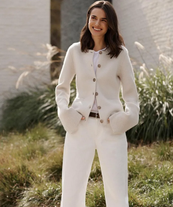Cardigans Women Jenni Kayne Cooper Cardigan Warm Ivory Warm Ivory
