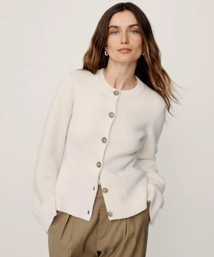 Cardigans Women Jenni Kayne Cooper Cardigan Warm Ivory Warm Ivory