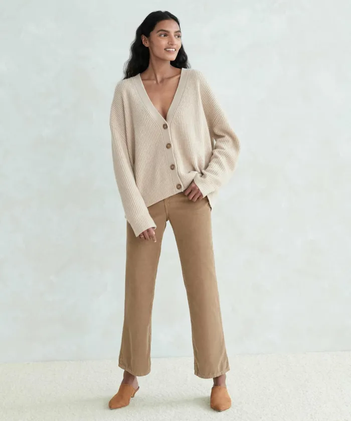 Cardigans Women Jenni Kayne Cropped Cashmere Cocoon Oatmeal Oatmeal