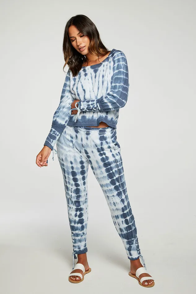 Cashmere Fleece Lace Up Cuffed Jogger Bottoms Chaser Brand Womens